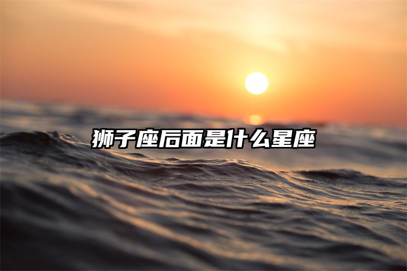 狮子座后面是什么星座插图