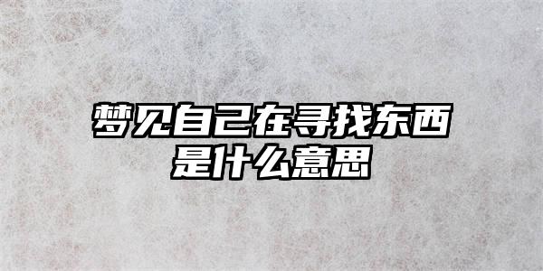 梦见自己在寻找东西是什么意思插图