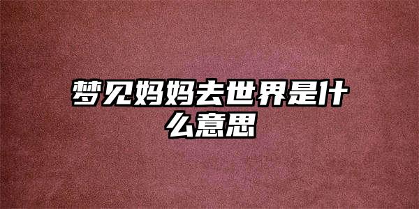 梦见妈妈去世界是什么意思插图