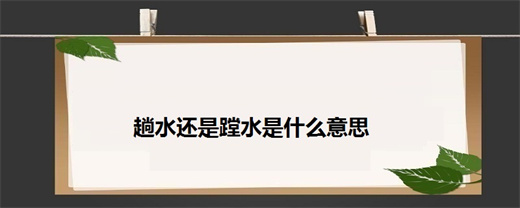 趟浑水还是蹚浑水 蹚水与趟水哪个正确插图